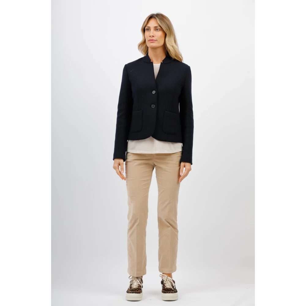Rosso35 Stretch wollen jas Blue Dames