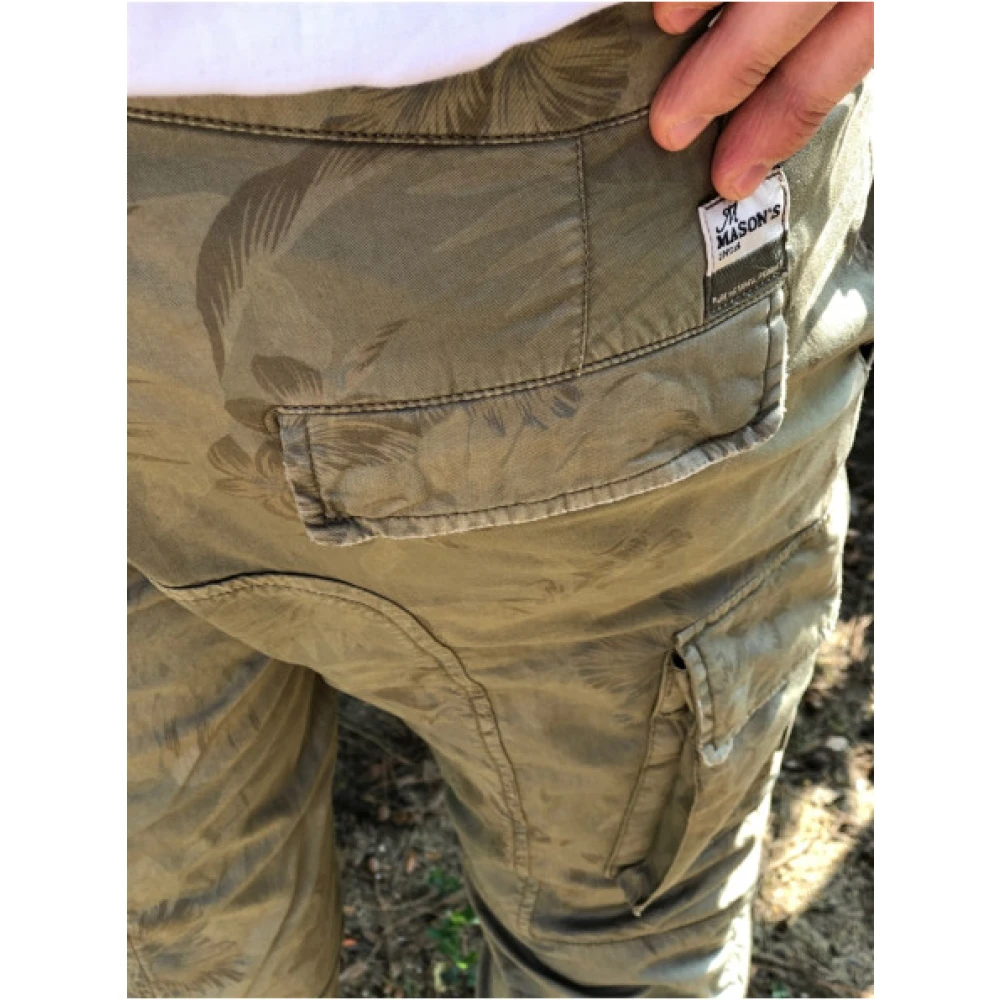 Mason's Cargo Broek met Bloemenprint Green Heren