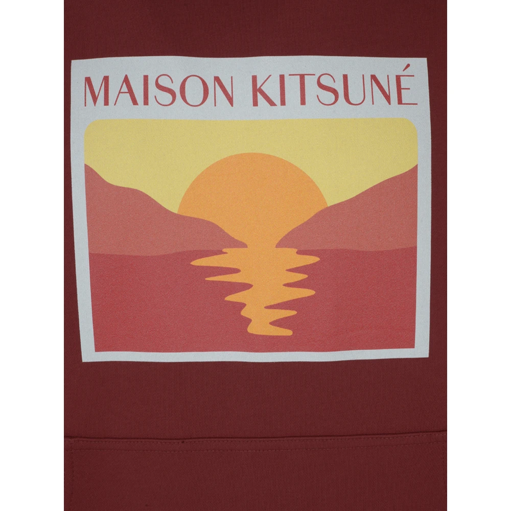 Maison Kitsuné Sunset Postcard Hoodie Brown Heren