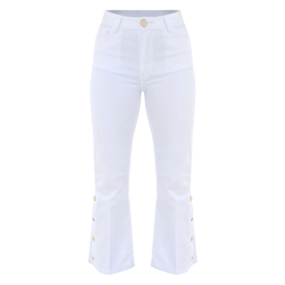 Kocca Stijlvolle Cropped Jeans voor Vrouwen White Dames