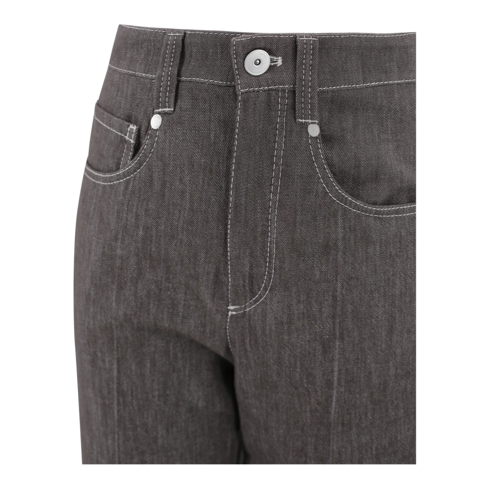 BRUNELLO CUCINELLI Bruine Broek Past op Brown Dames
