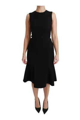 Snygg Svart Fit Flare Sheath Klänning