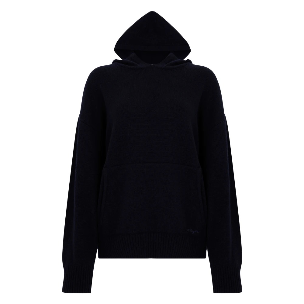 Msgm Navy Hoodie van wol voor vrouwen Blue Dames
