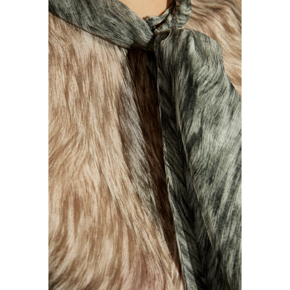 Dolce & Gabbana Mouwloze zijden top Gray Dames