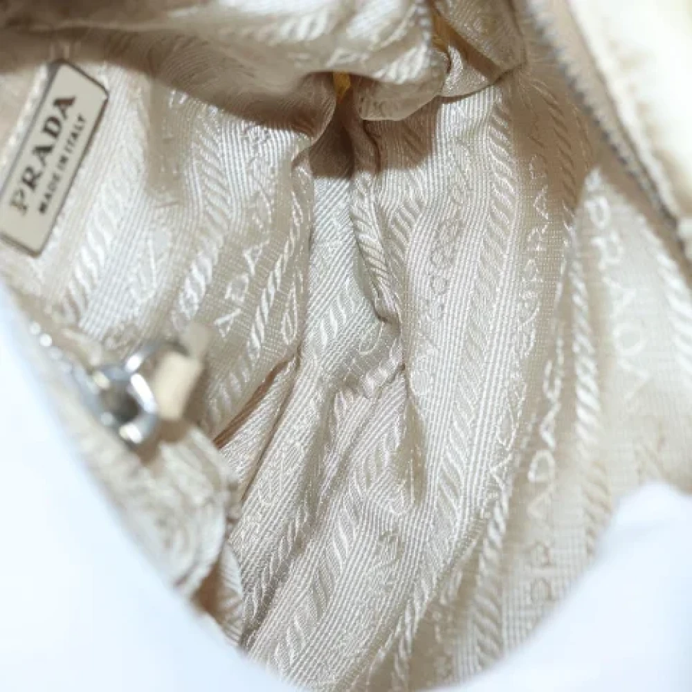 Prada Vintage Pre-owned Fabric clutches Beige Dames