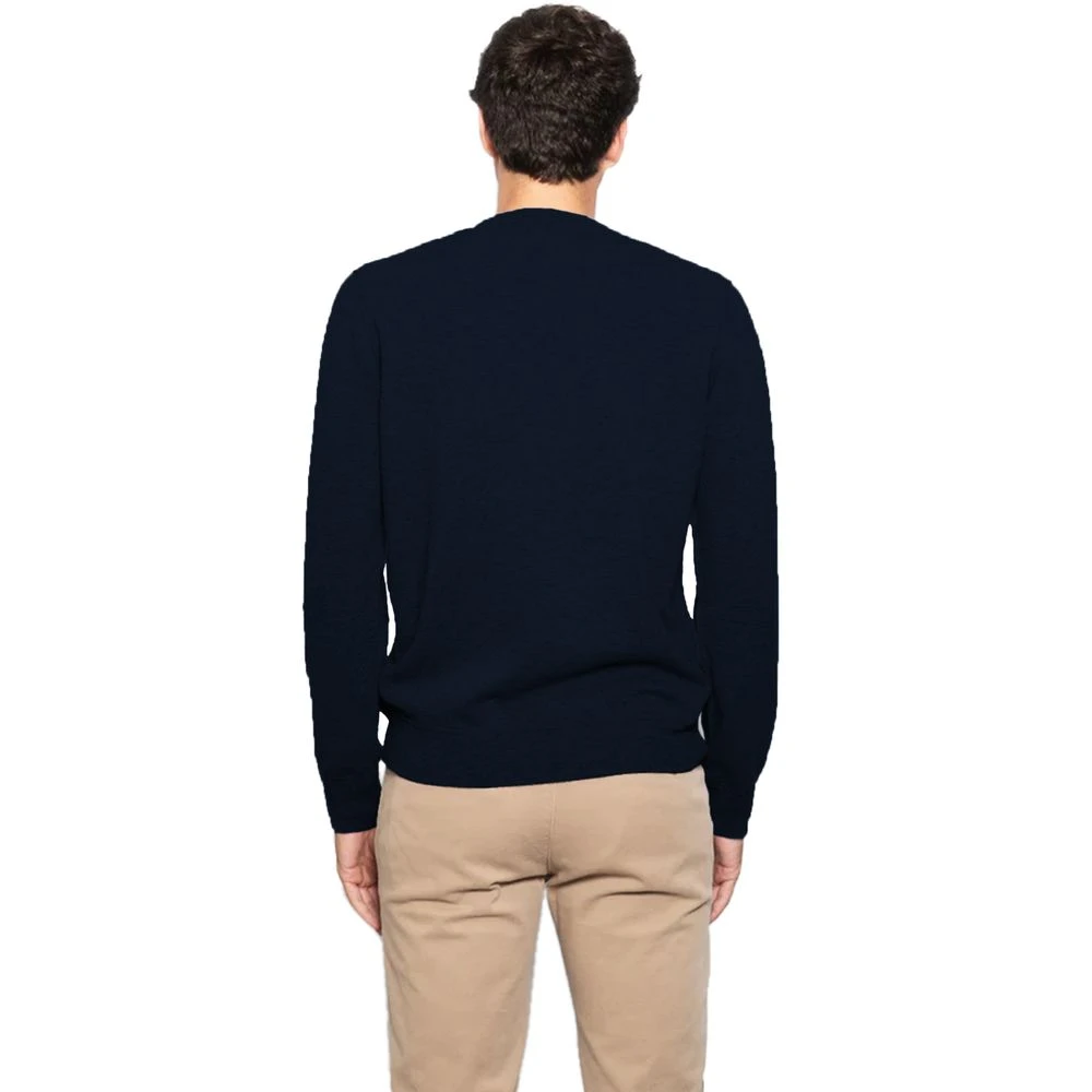 Alpha Studio Blauwe Wol Crewneck Sweater voor Mannen Blue Heren