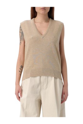 brun-aermelos-v-hals-sweater