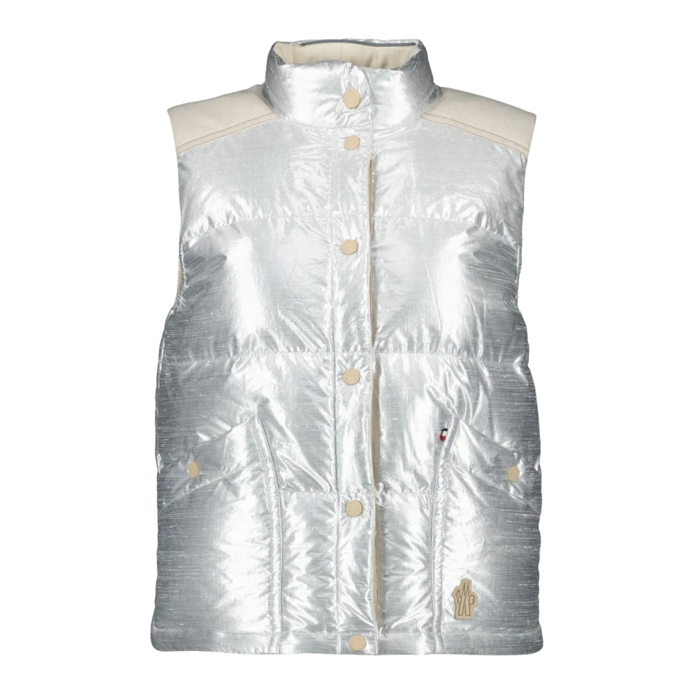 Moncler Mouwloze Pinchot Lamé Jas Gray Dames