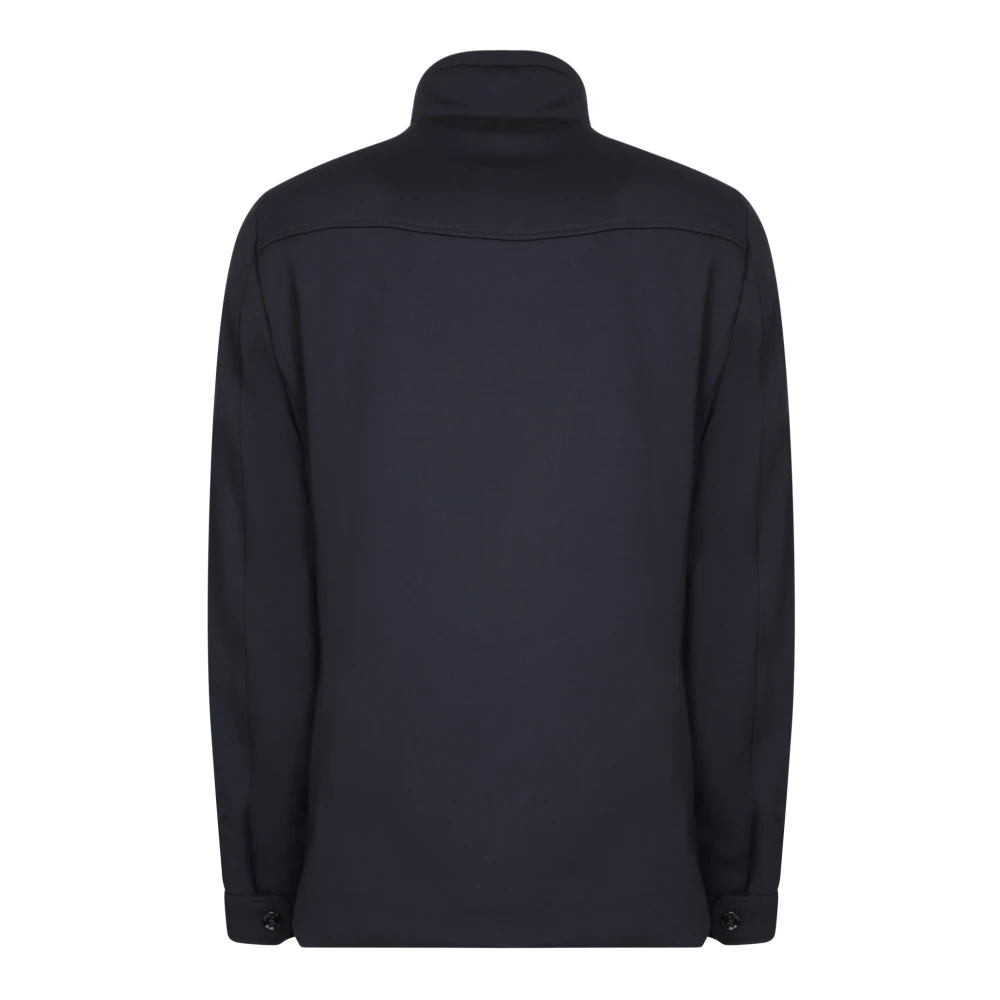 Moorer Blauwe Dubbelrijige Driekwartjas Blue Heren
