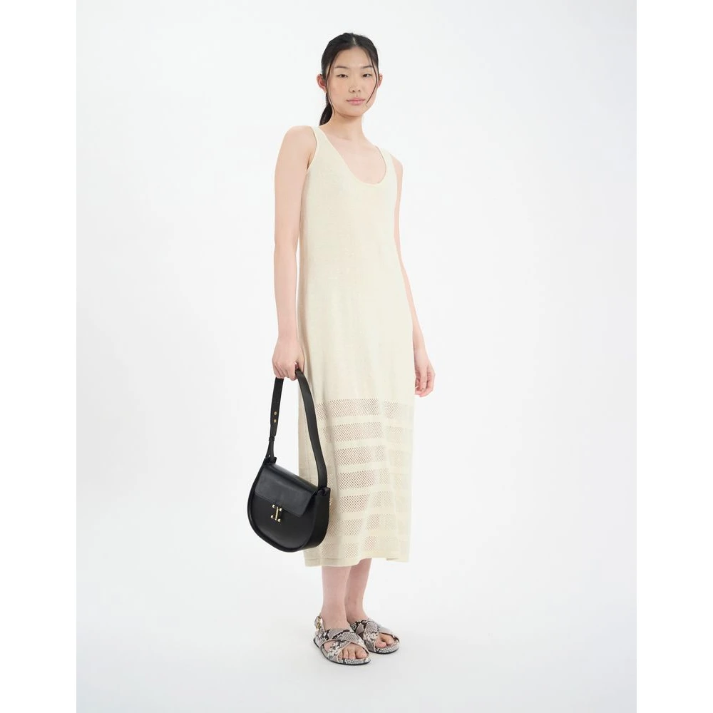 Ines De La Fressange Paris Casilda jurk van gestreept linnen Beige Dames