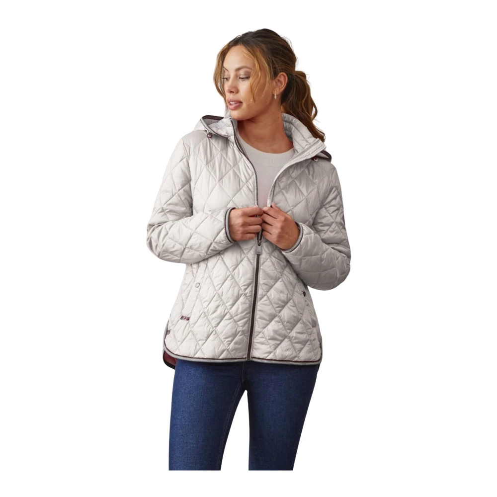 Junge Gewatteerde Jas Lilje Modern Fit Smoke White Dames