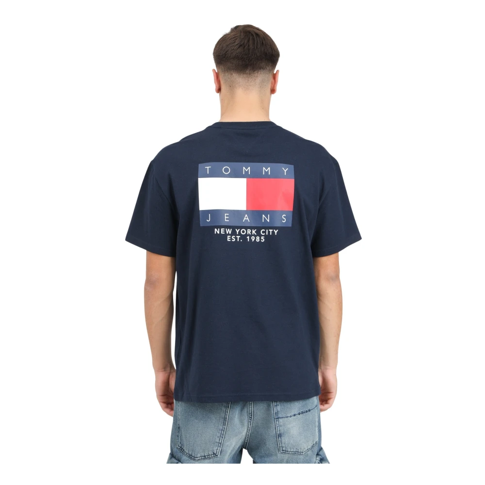 Tommy Jeans Blauw T-shirt met korte mouwen en logo Blue Heren