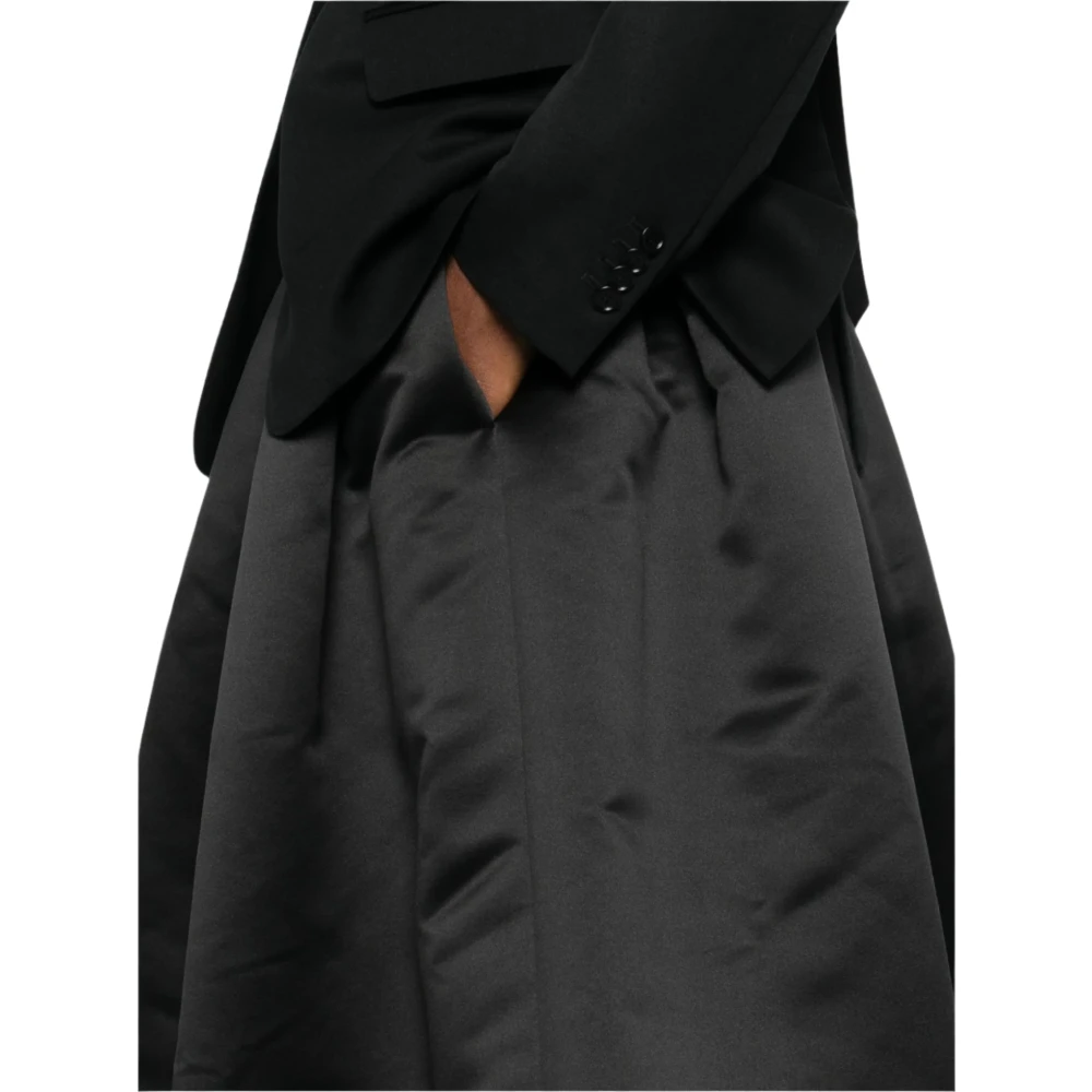 Comme des Garçons Zwarte Wijde Shorts Lissabon Winkel Black Dames