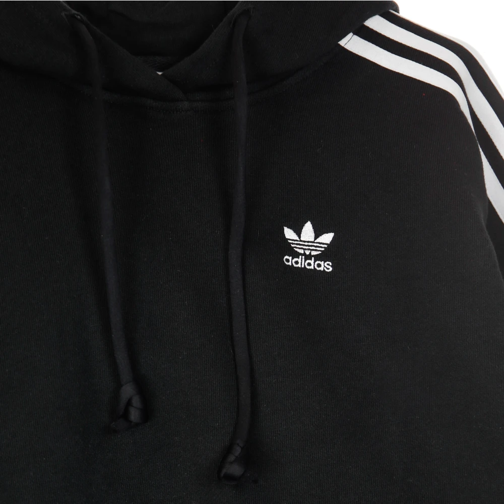 Adidas Zwarte Hoodie Jurk Lange Mouw Black Dames