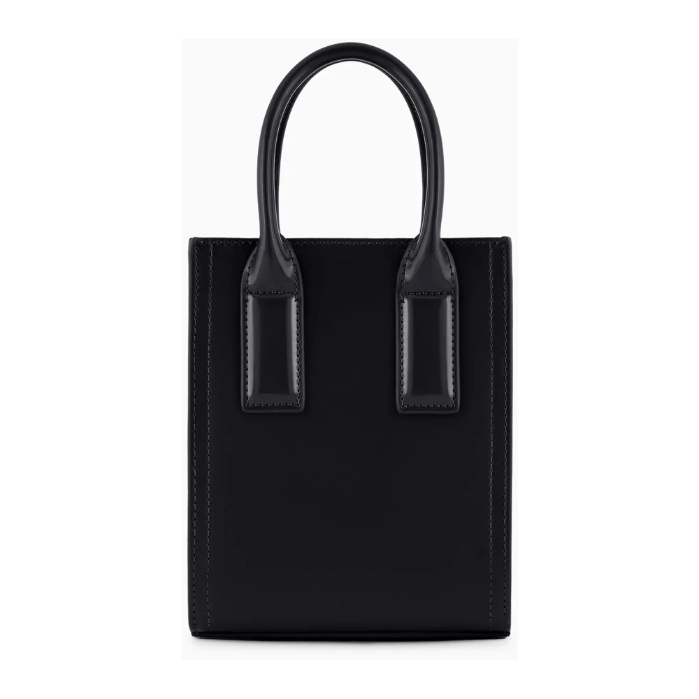 Emporio Armani Zwarte Mini Tas met Geborstelde Afwerking Black Dames