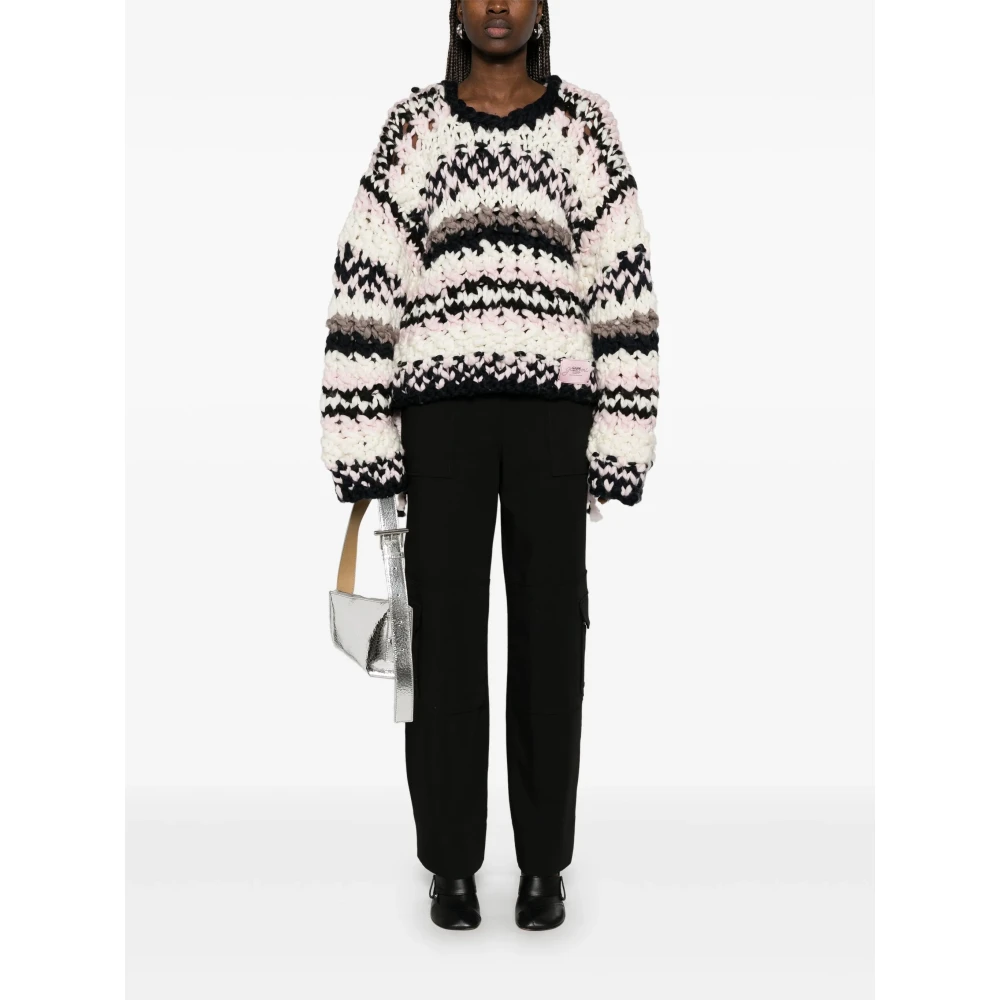 Ganni Multikleur Trui Ronde Hals Lange Mouwen Multicolor Dames