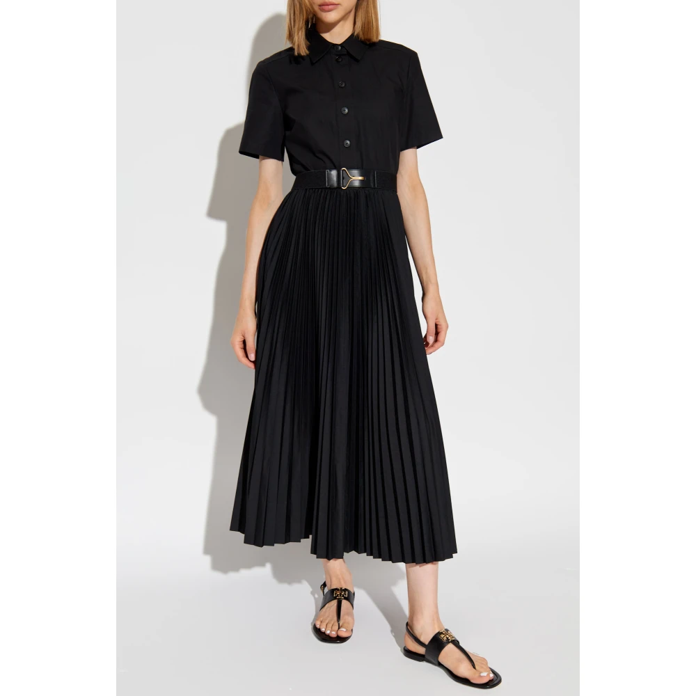 TORY BURCH Jurk met geplooide onderkant Black Dames
