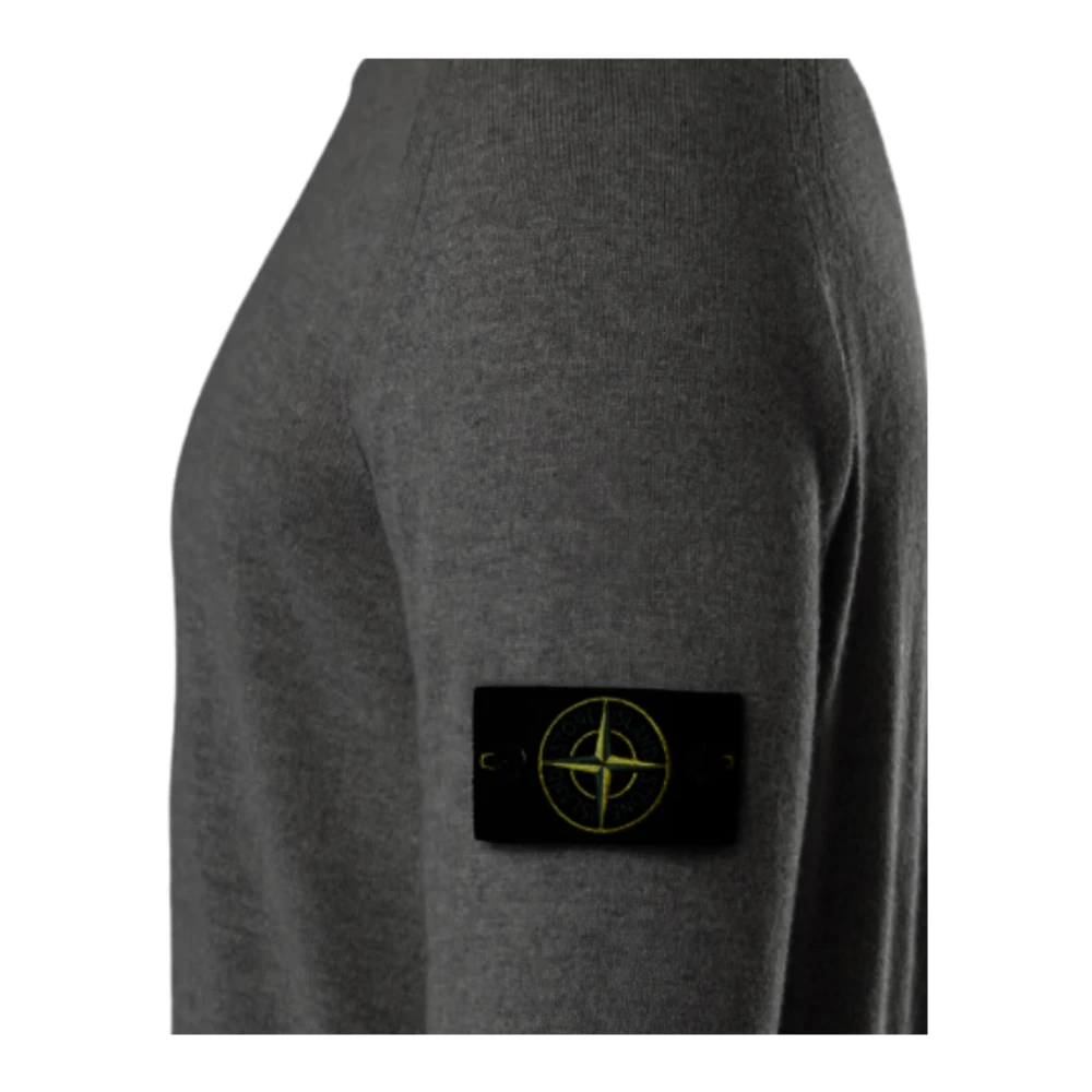 Stone Island Losse Cardigan in Geelong Wol Gray Heren
