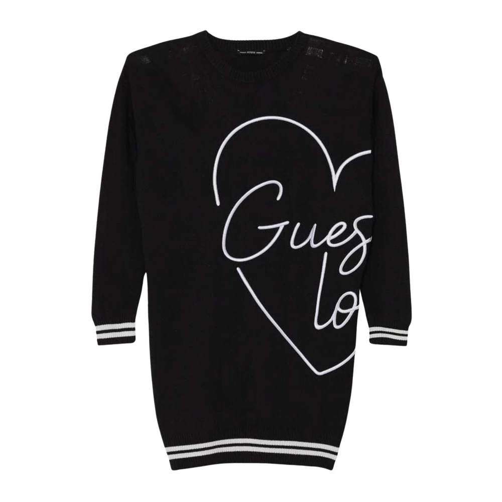 Guess Flickor Stickad Klänning med Elastiskt Material Black, Flicka