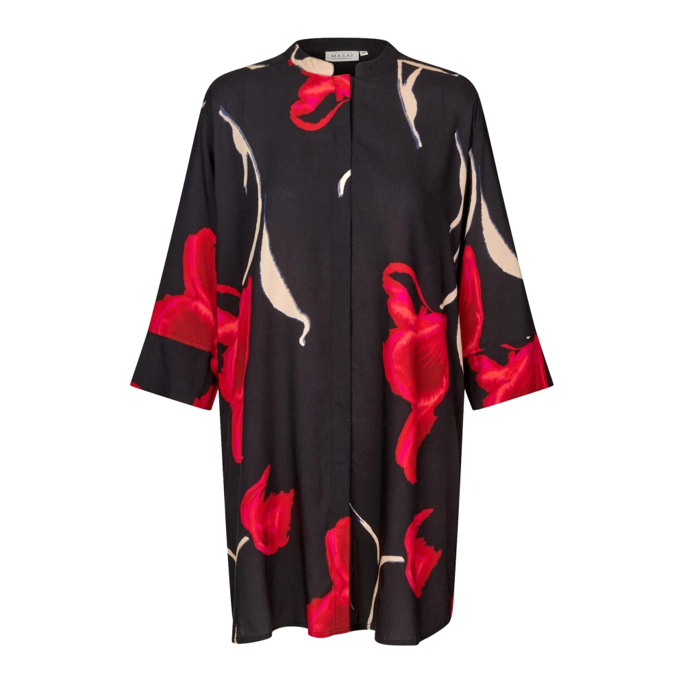 Masai Gestreepte Tuniek Blouse Haute Red Dames