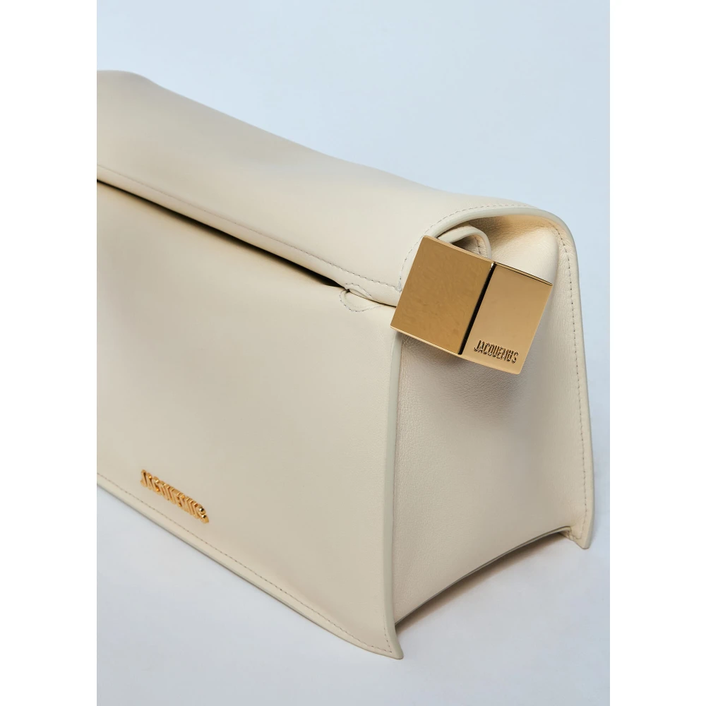 Jacquemus Geometrische Hardware Leren Clutch Beige Dames