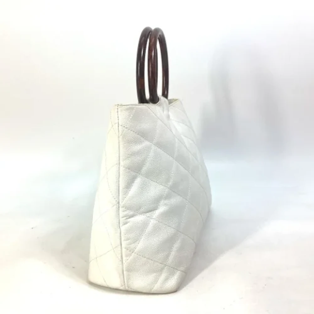 Chanel Vintage Pre-owned Leather totes White Dames