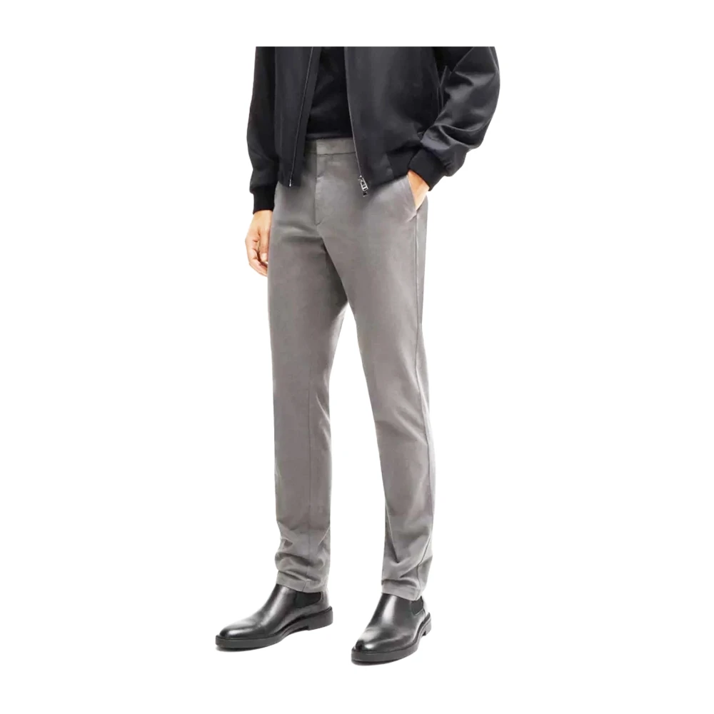 Hugo Boss Slim Fit Katoenen Chino Broek Gray Heren