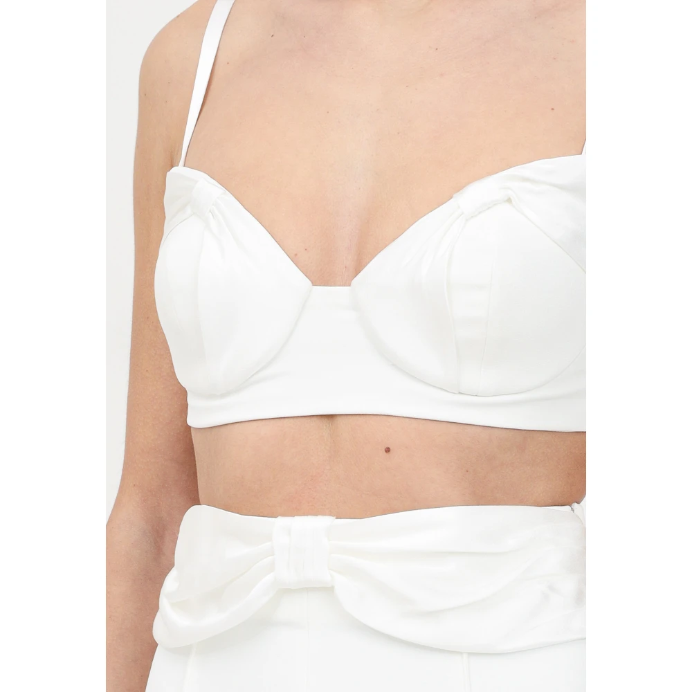 Elisabetta Franchi Ivoor Bustier Top Elegant Damesmode Beige Dames