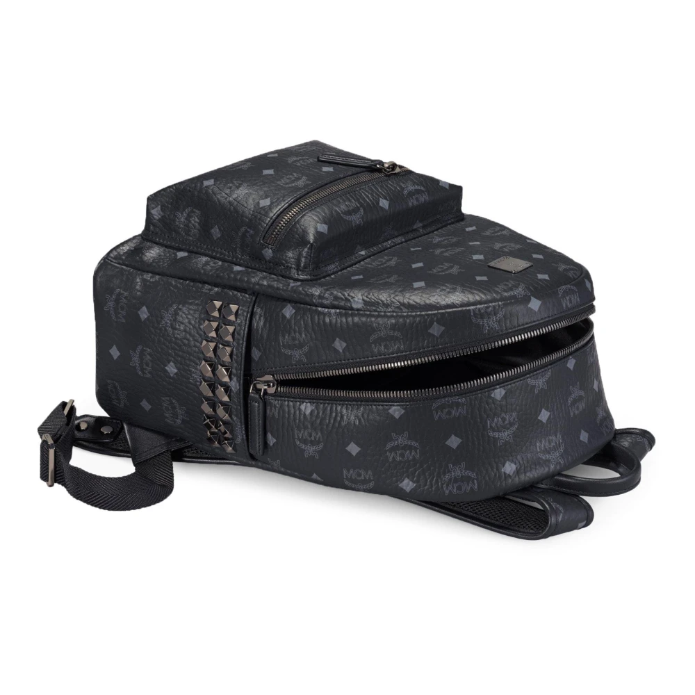 MCM Stark rugzak in Visetos met zijstuds Black Dames