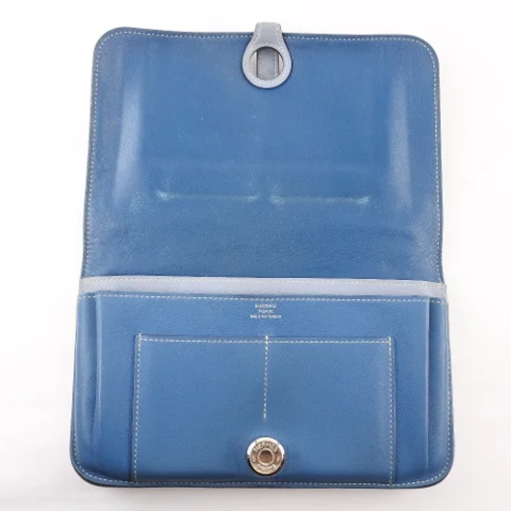 Hermès Vintage Pre-owned Leather wallets Blue Dames