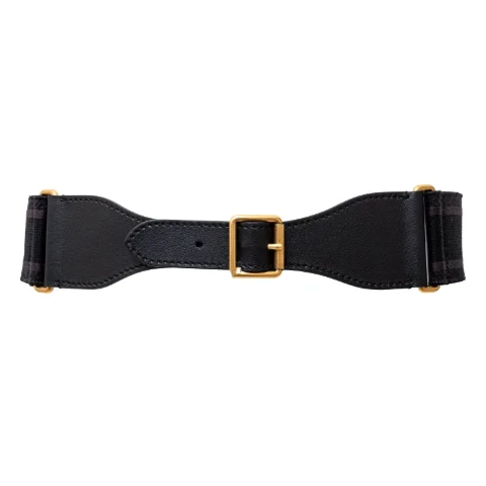 Dior Vintage Pre-owned Canvas belts Black Dames
