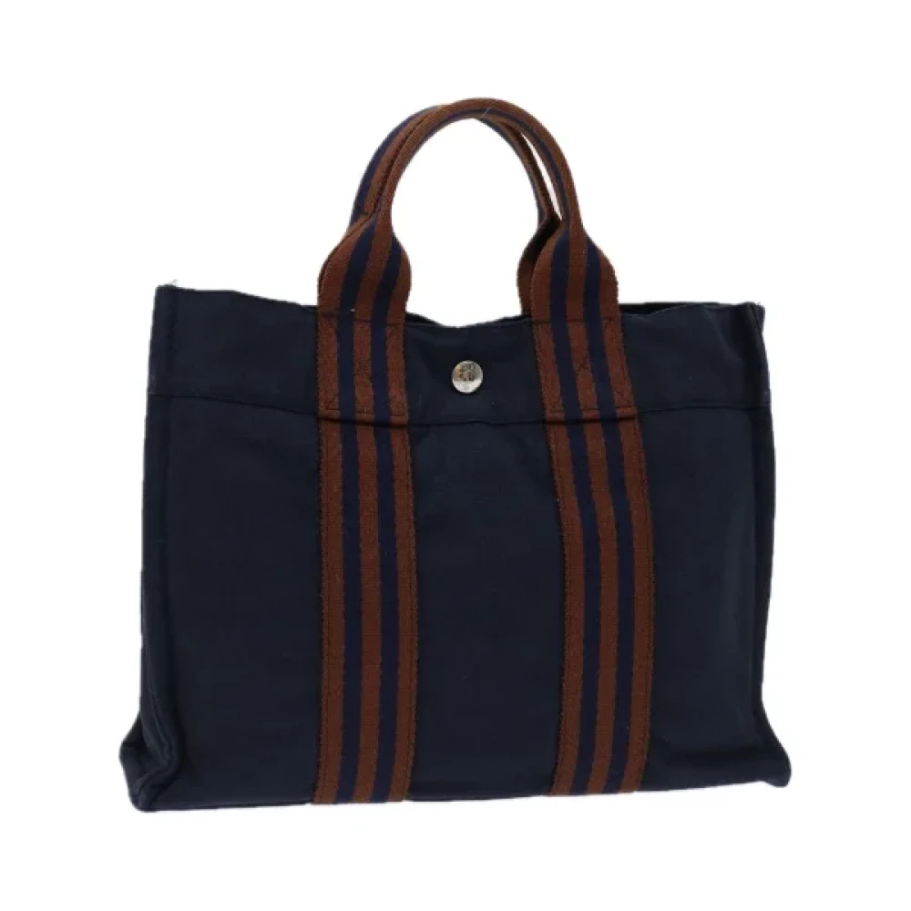 Hermès Vintage Pre-owned Canvas handbags Blue Dames