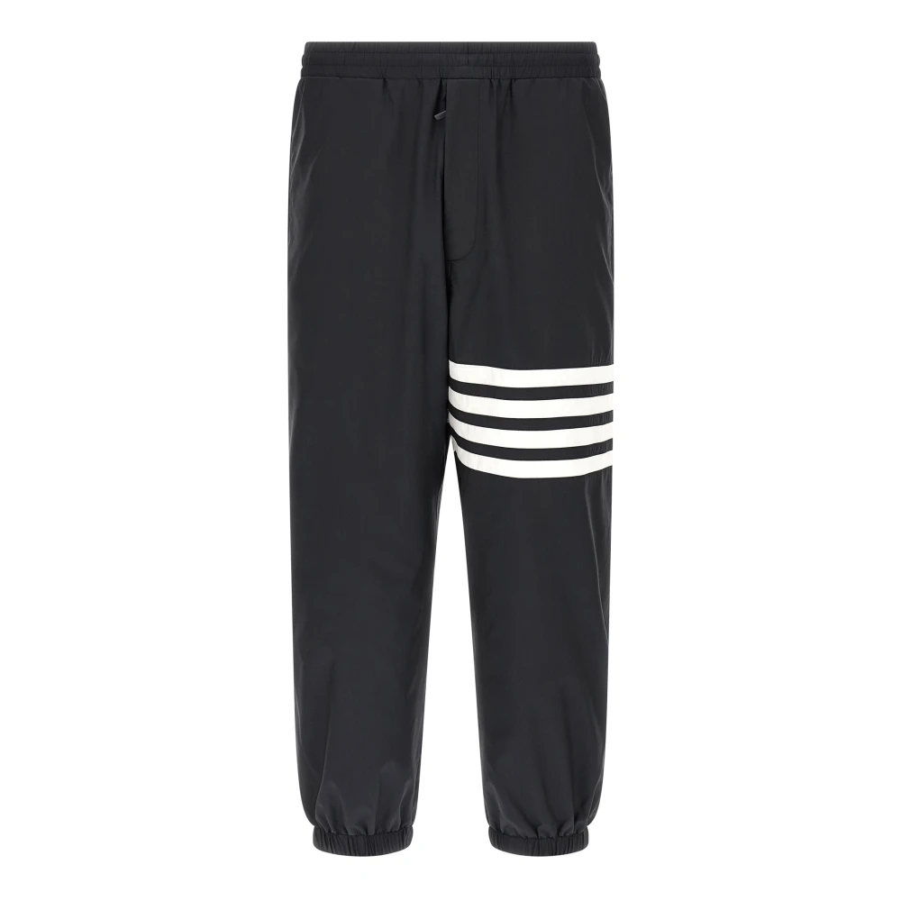 Thom Browne Men's Blue Sweatpants, M, Track Shiny Ripstop Joggers