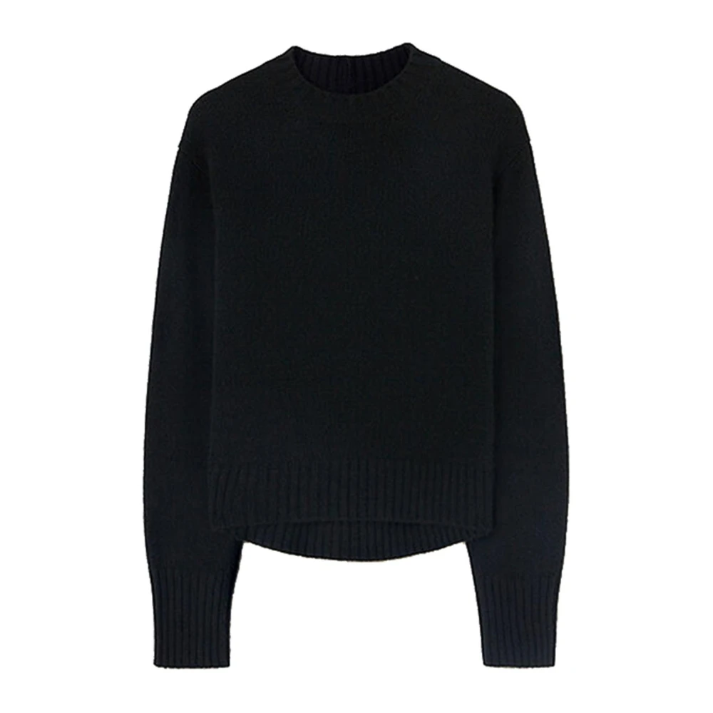 Jil Sander Svart Crew Neck Knit Sweater