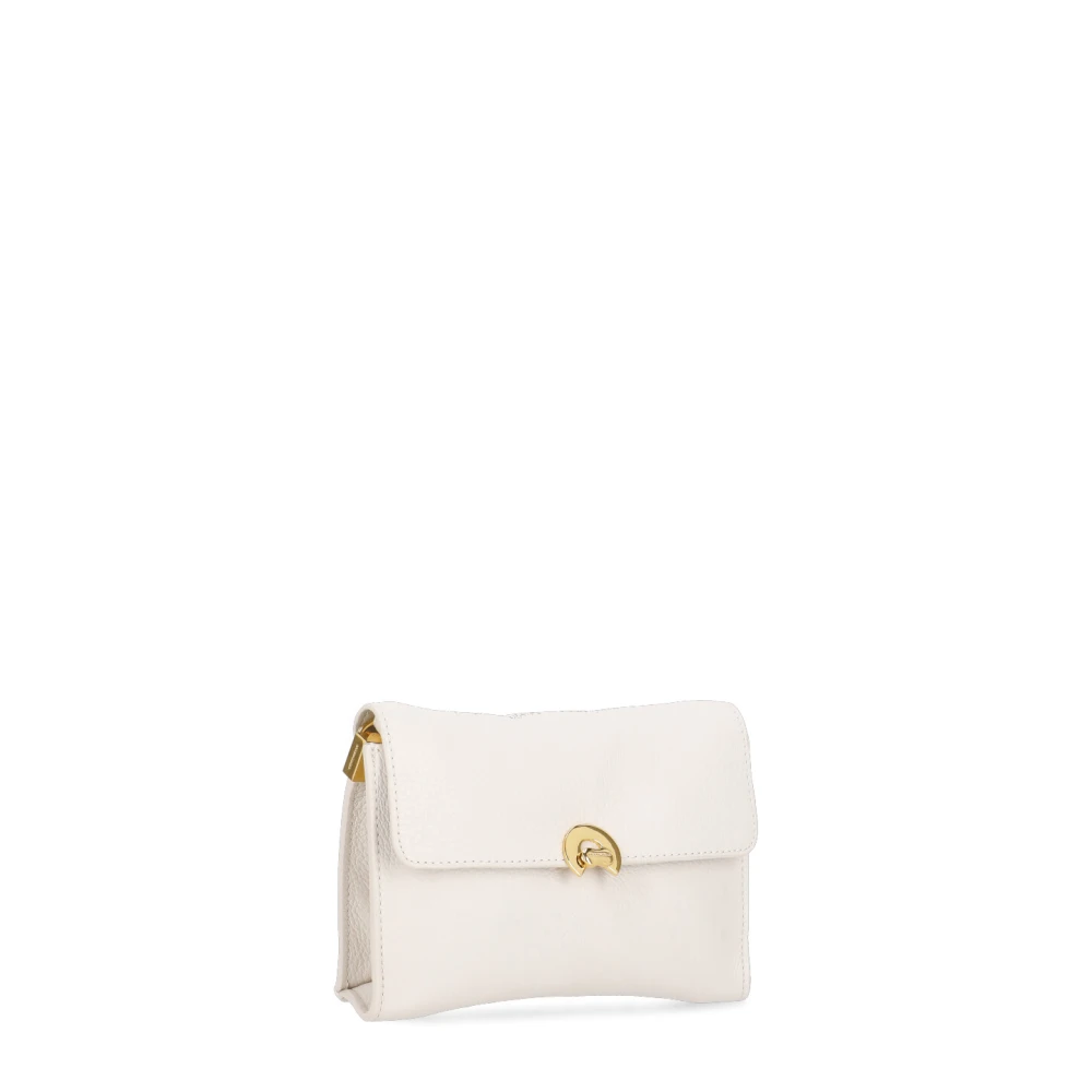 Coccinelle Gestructureerde Lederen Schoudertas voor Vrouw Beige Dames