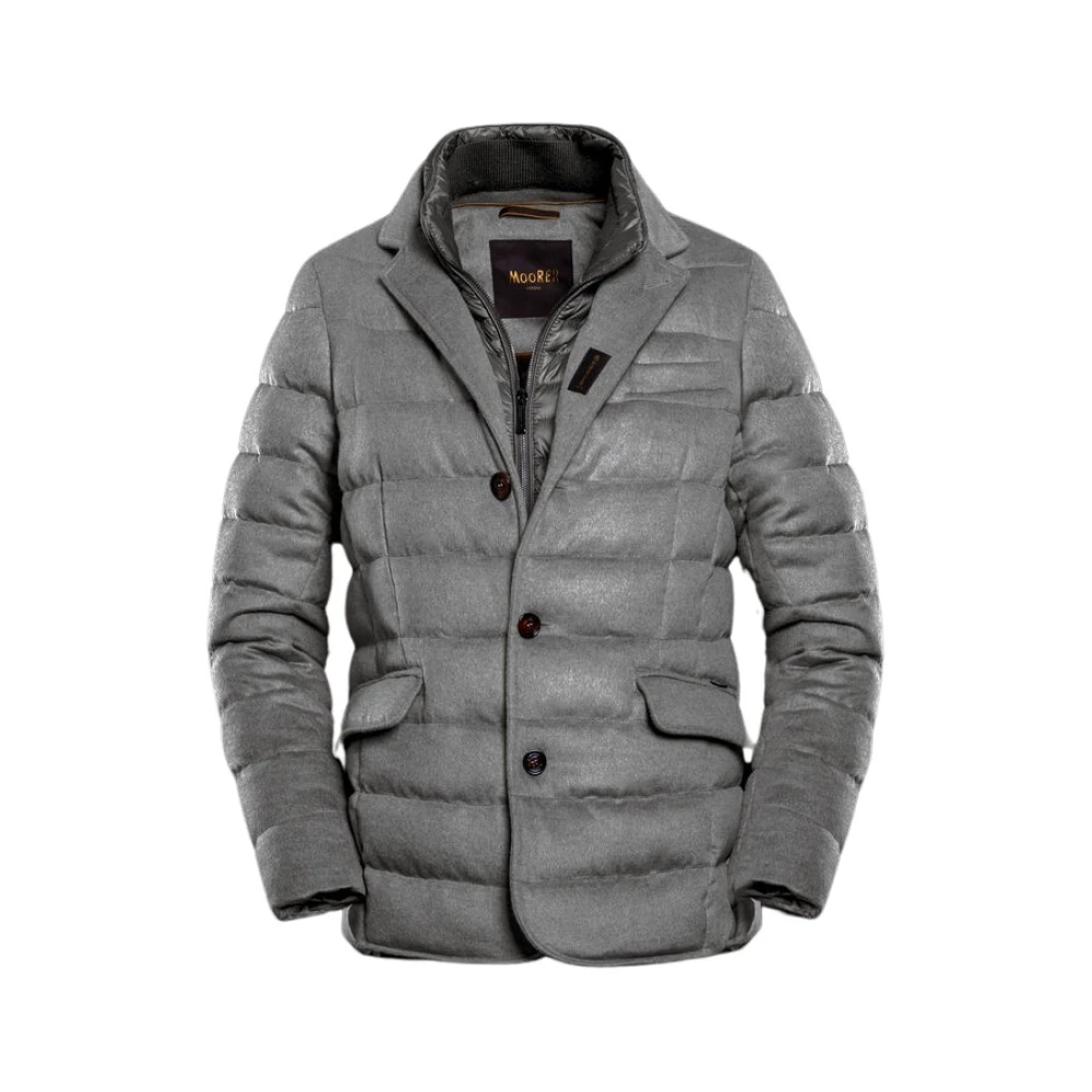 Moorer Men's Gray Lightweight Waterproof Quilted Jacket