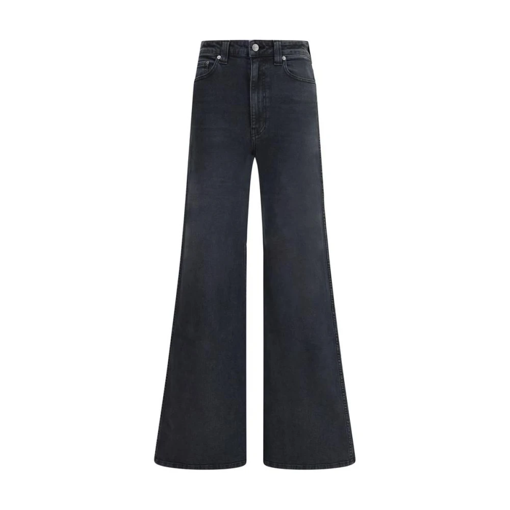 Khaite Women's Blue Wide Jeans, W30, Wide Leg Denim Jeans