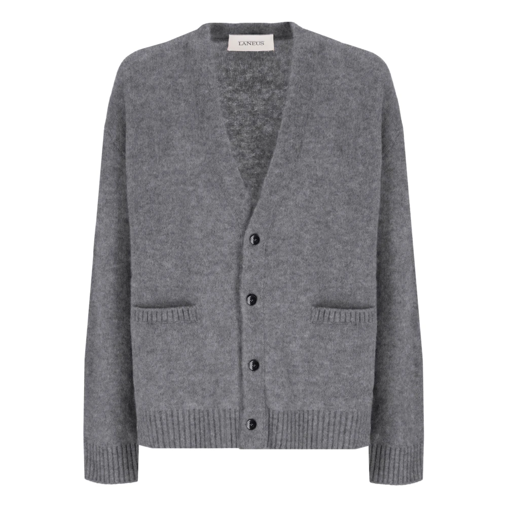Laneus Zachte Alpaca Wol Vest Gray Heren