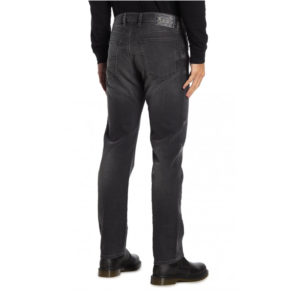 Diesel Grijze tapered stretch jeans Gray Heren
