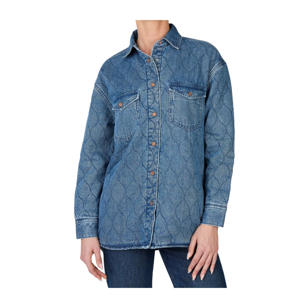 Pepe Jeans Denim Overshirt Gewatteerd Dameshemd Blue Dames