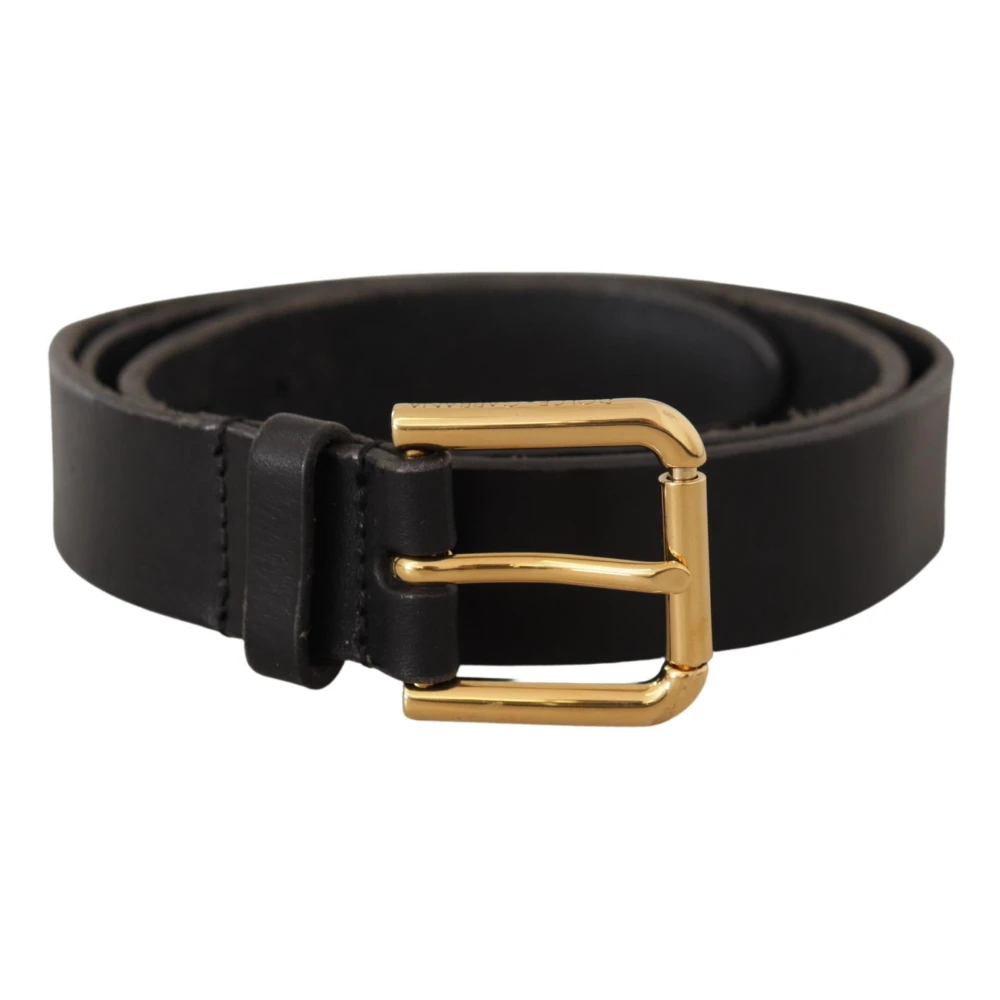 Dolce & Gabbana Elegante Leren Riem met Metalen Gesp Brown Dames
