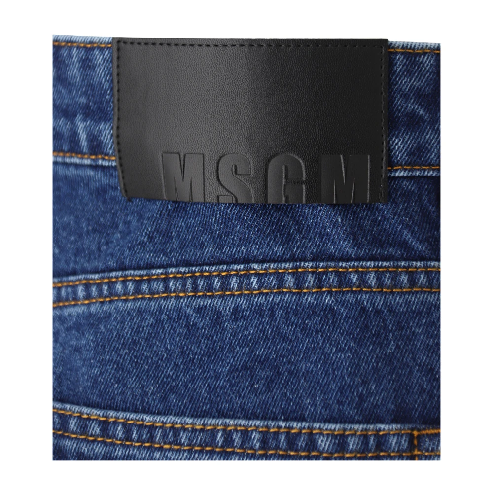 Msgm Klassieke Heren Jeans Blauw Rechte Pasvorm Blue Heren