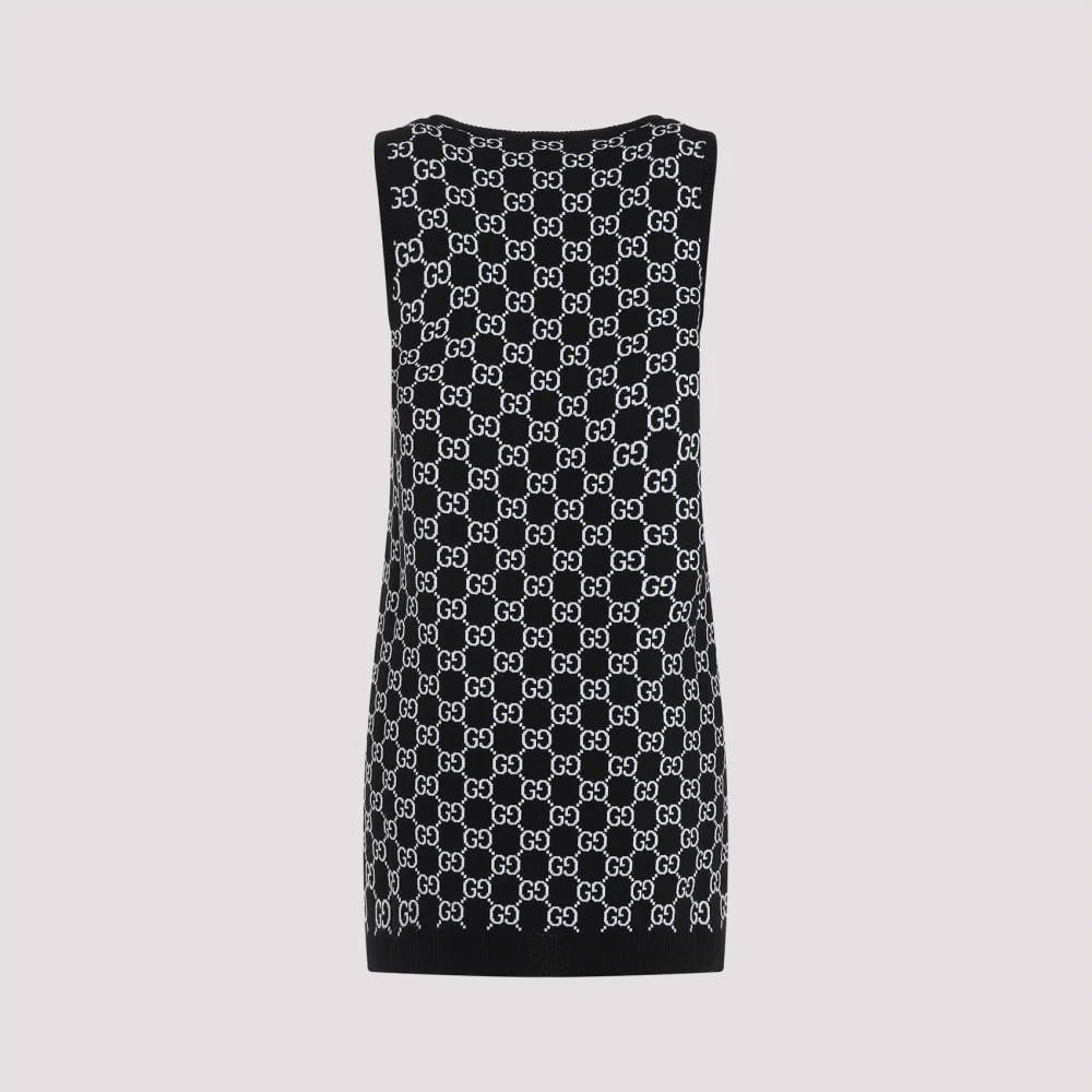 Gucci Monochroom Gebreide Jurk Black Dames