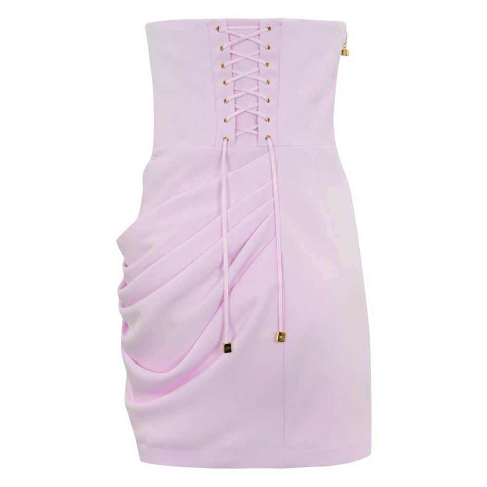 Elisabetta Franchi Korte krepe jurk met hart halslijn Purple Dames