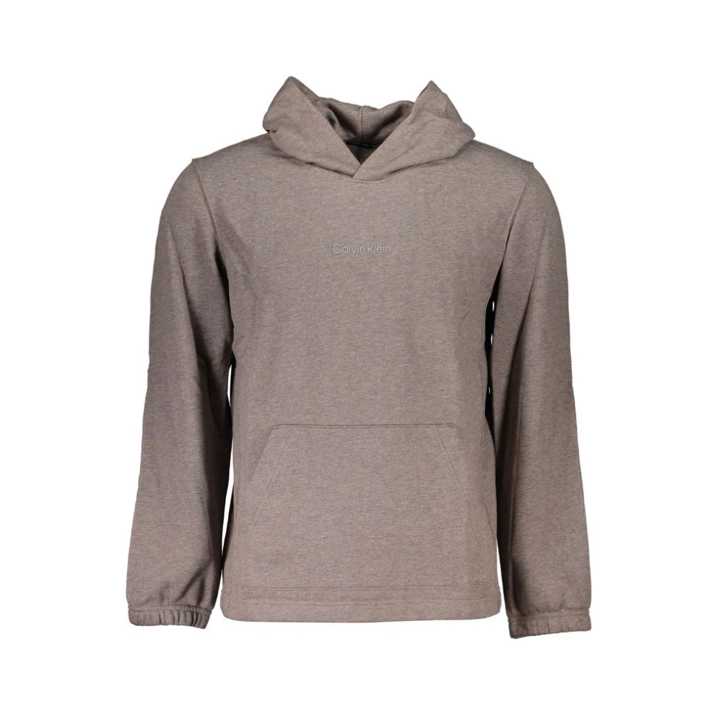 Calvin Klein Hoodie met geborstelde binnenkant Brown Heren