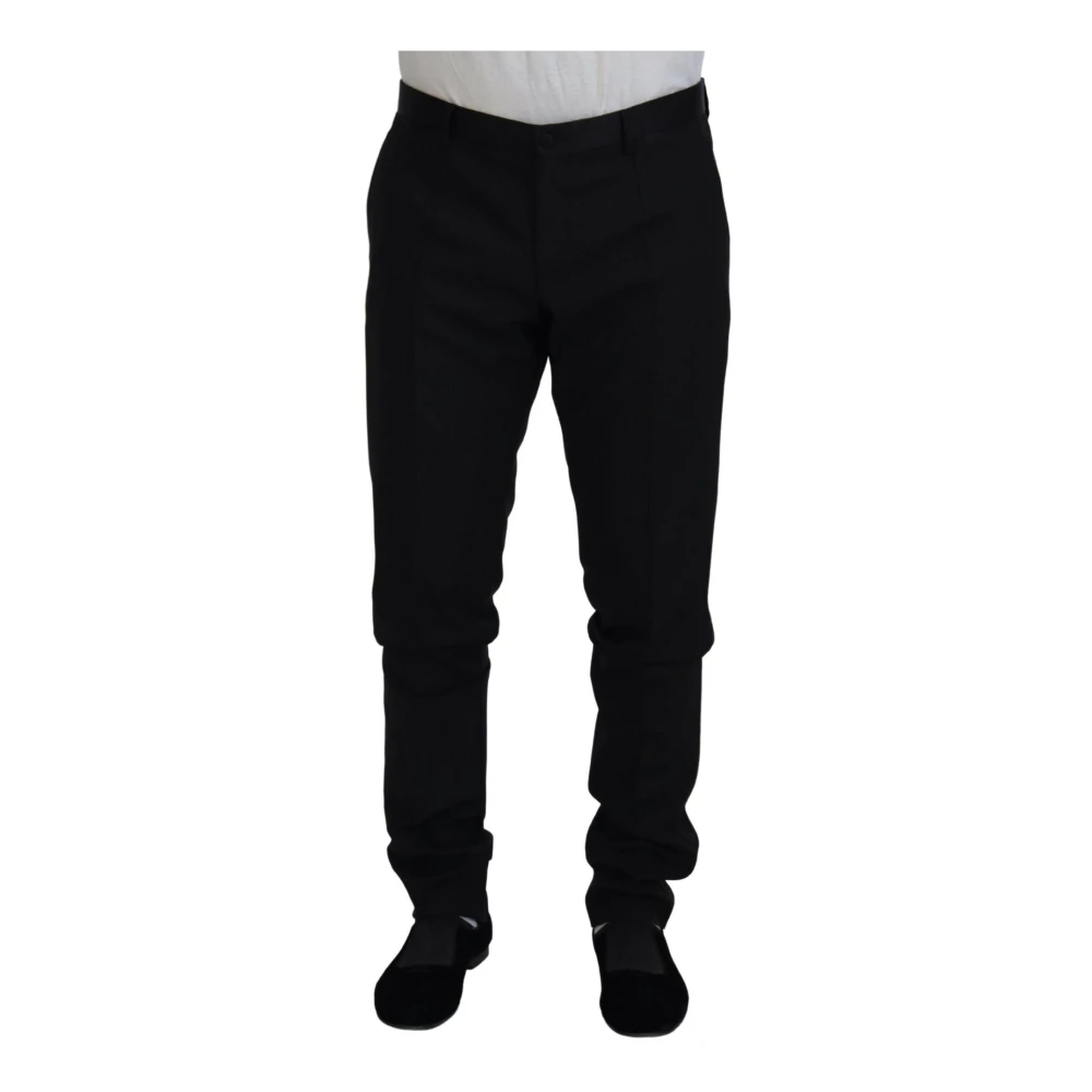 Dolce & Gabbana Zwarte wollen chino jurkbroek Black Heren