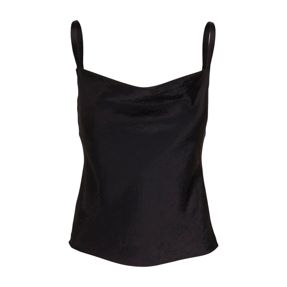 Vince Women's Black Sleeveless Tops, M, Cowl Neck Camisole