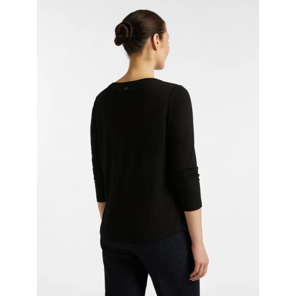 Elena Mirò T-shirt gemaakt van Viscose Lenzing™ Ecovero™ Black Dames