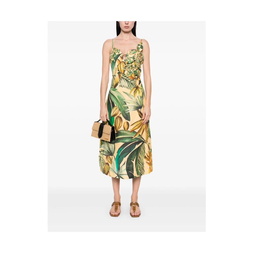 Farm Rio Gele Spaghettiband Jurk Multicolor Dames