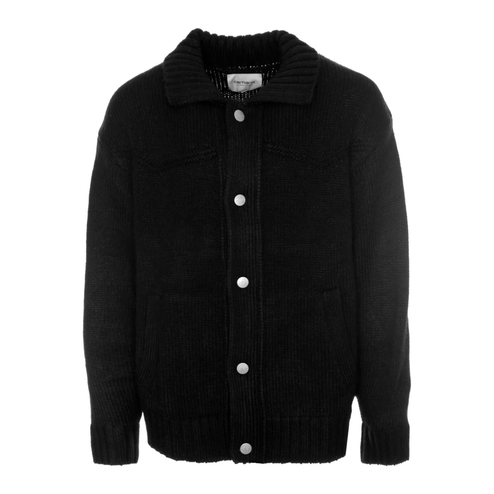 Carhartt WIP Santa Fe Cardigan met Metalen Knopen Black Heren